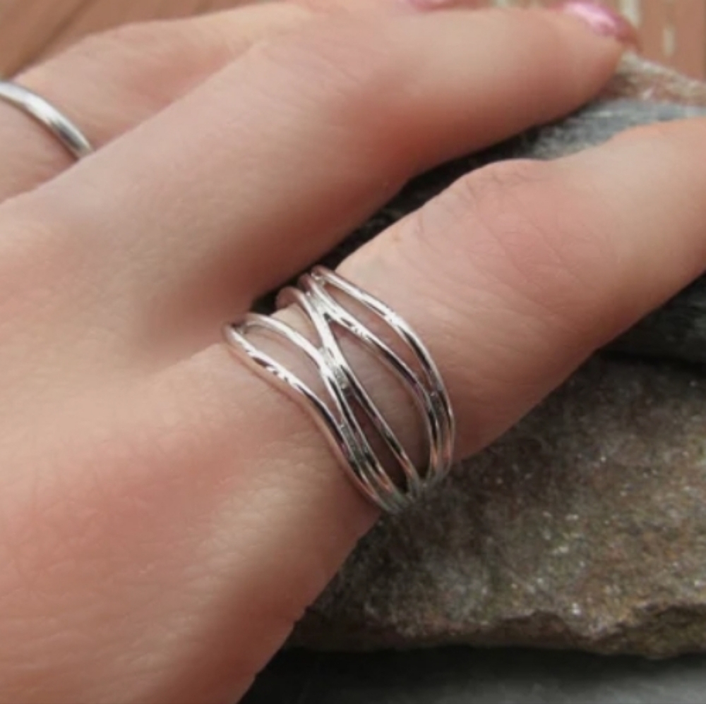 Stainless Steel PRIMROSE Wave Ring, Wave Ring